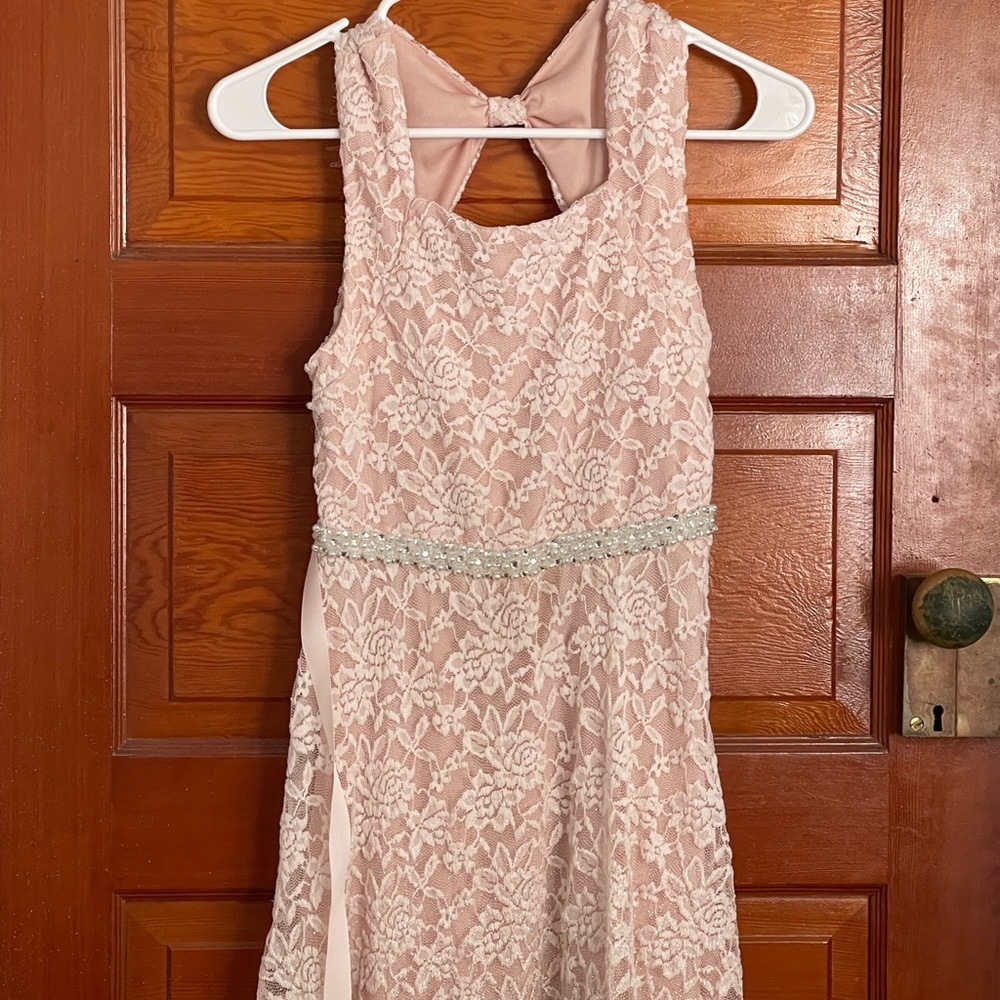 Pink lace girls dress size 16